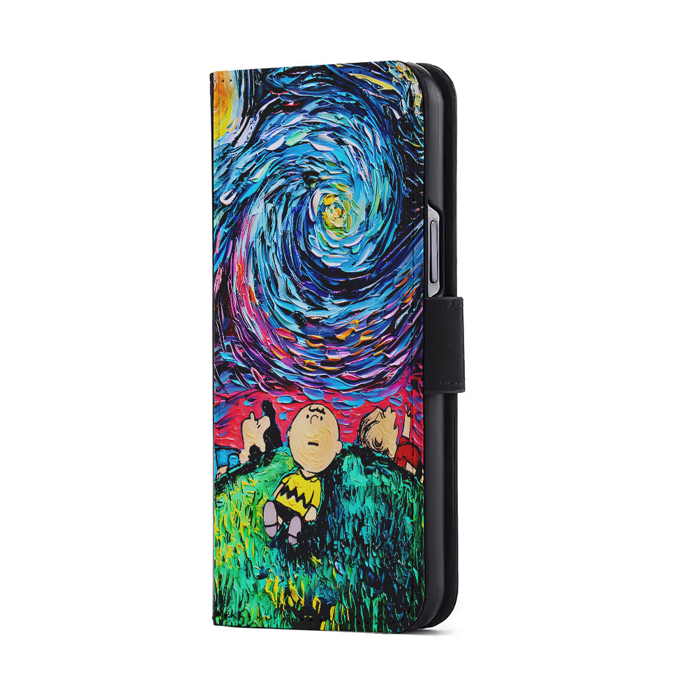 Charlie Friends Starry Night Flip Wallet Phone Case