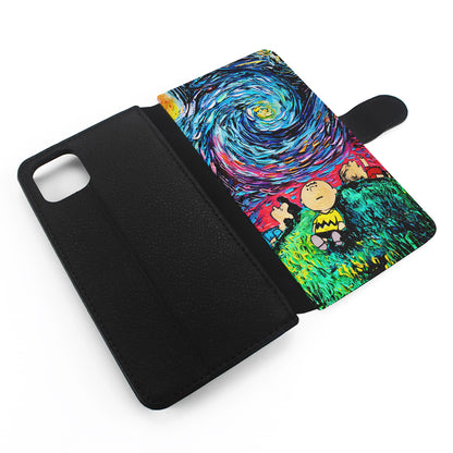 Charlie Friends Starry Night Flip Wallet Phone Case