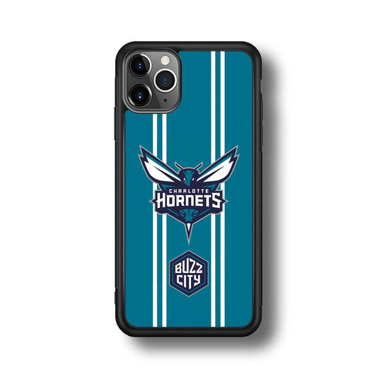 Charlotte Hornets Buzz City Pride iPhone 11 Pro Max Case-Rubber Black (2D Case)-Oxvistore