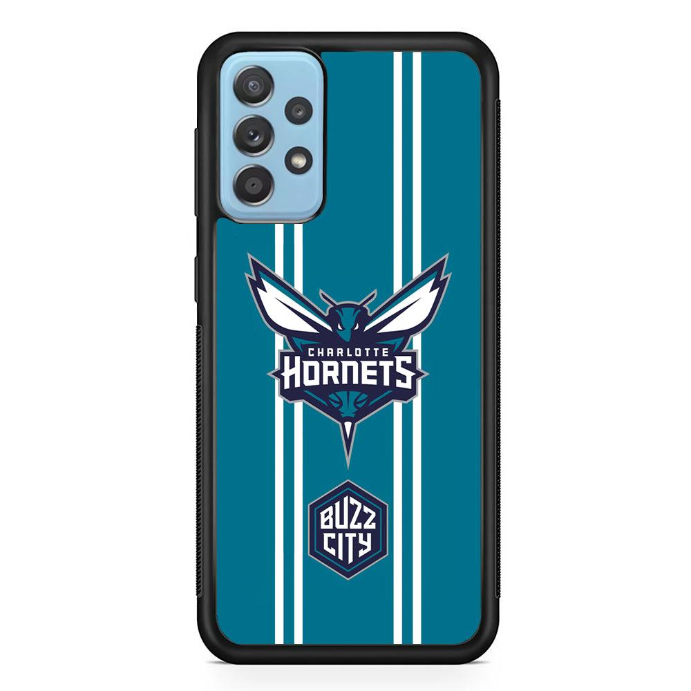 Charlotte Hornets Buzz City Pride Samsung Galaxy A72 Case-Rubber Black (2D Case)-Oxvistore