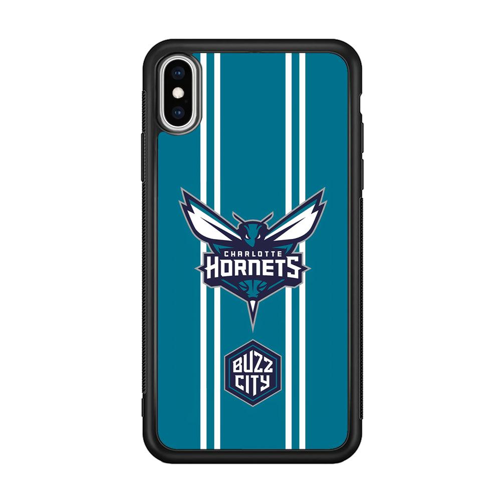 Charlotte Hornets Buzz City Pride iPhone Xs Max Case-Rubber Black (2D Case)-Oxvistore