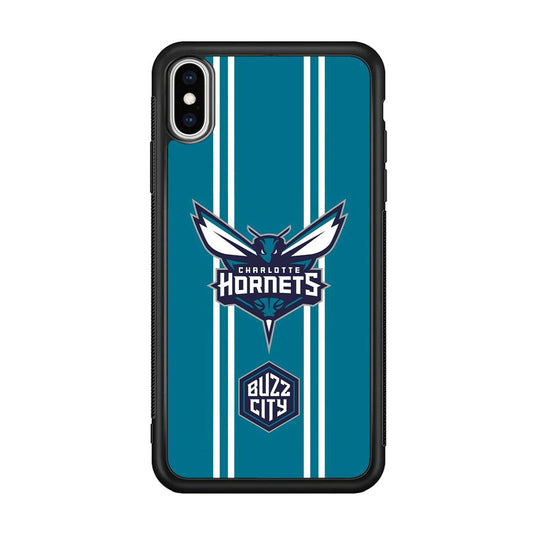 Charlotte Hornets Buzz City Pride iPhone Xs Max Case-Rubber Black (2D Case)-Oxvistore