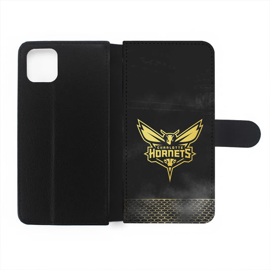 Charlotte Hornets Gold Flip Wallet Phone Case