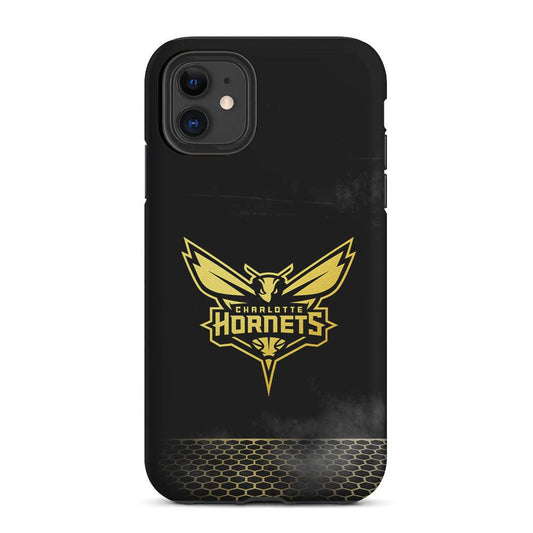 Charlotte Hornets Gold 2 in 1 Tough Phone Case-Oxvistore