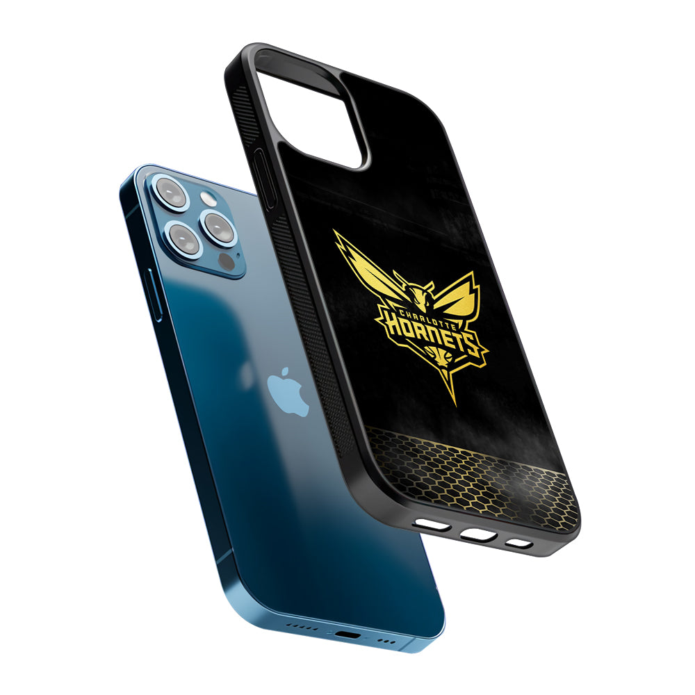 Charlotte Hornets Gold 2D Rubber Phone Case