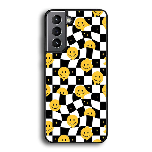 Checkmate with Smiley Pawn Samsung Galaxy S21 Case-Rubber White (2D Case)-Oxvistore