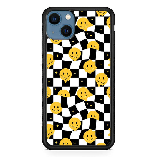 Checkmate with Smiley Pawn iPhone 15 Plus Case-Rubber White (2D Case)-Oxvistore