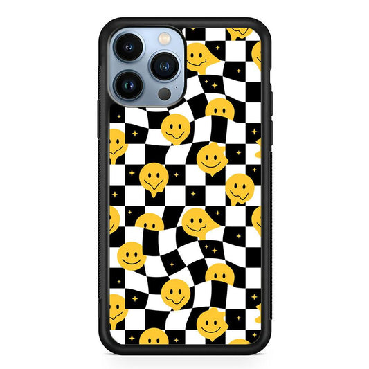 Checkmate with Smiley Pawn iPhone 14 Pro Max Case-Rubber White (2D Case)-Oxvistore