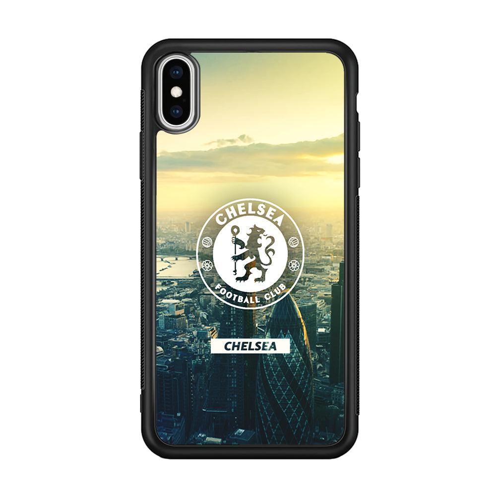 Chelsea Landscape of London iPhone Xs Max Case-Rubber Black (2D Case)-Oxvistore