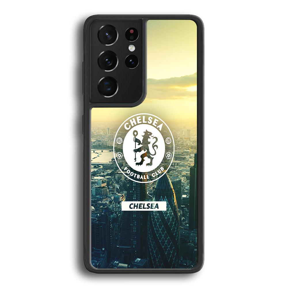 Chelsea Landscape of London Samsung Galaxy S21 Ultra Case-Rubber Black (2D Case)-Oxvistore