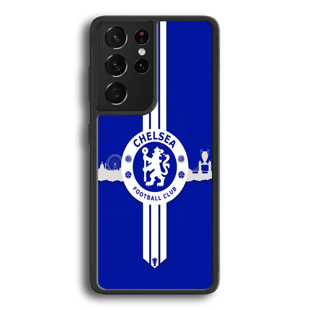 Chelsea Pride for The Town Samsung Galaxy S21 Ultra Case-Rubber Black (2D Case)-Oxvistore