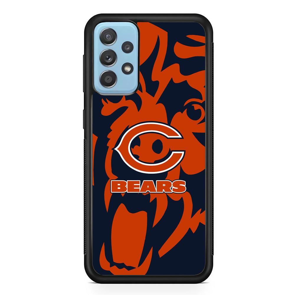 Chicago Bears Scream Silhouette Samsung Galaxy A72 Case-Rubber Black (2D Case)-Oxvistore