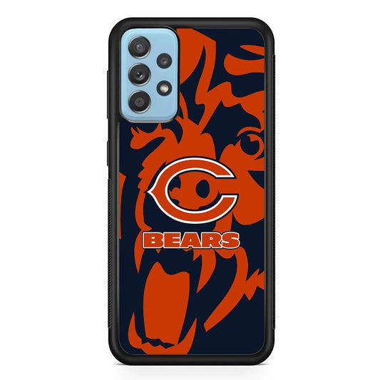 Chicago Bears Scream Silhouette Samsung Galaxy A72 Case-Rubber Black (2D Case)-Oxvistore