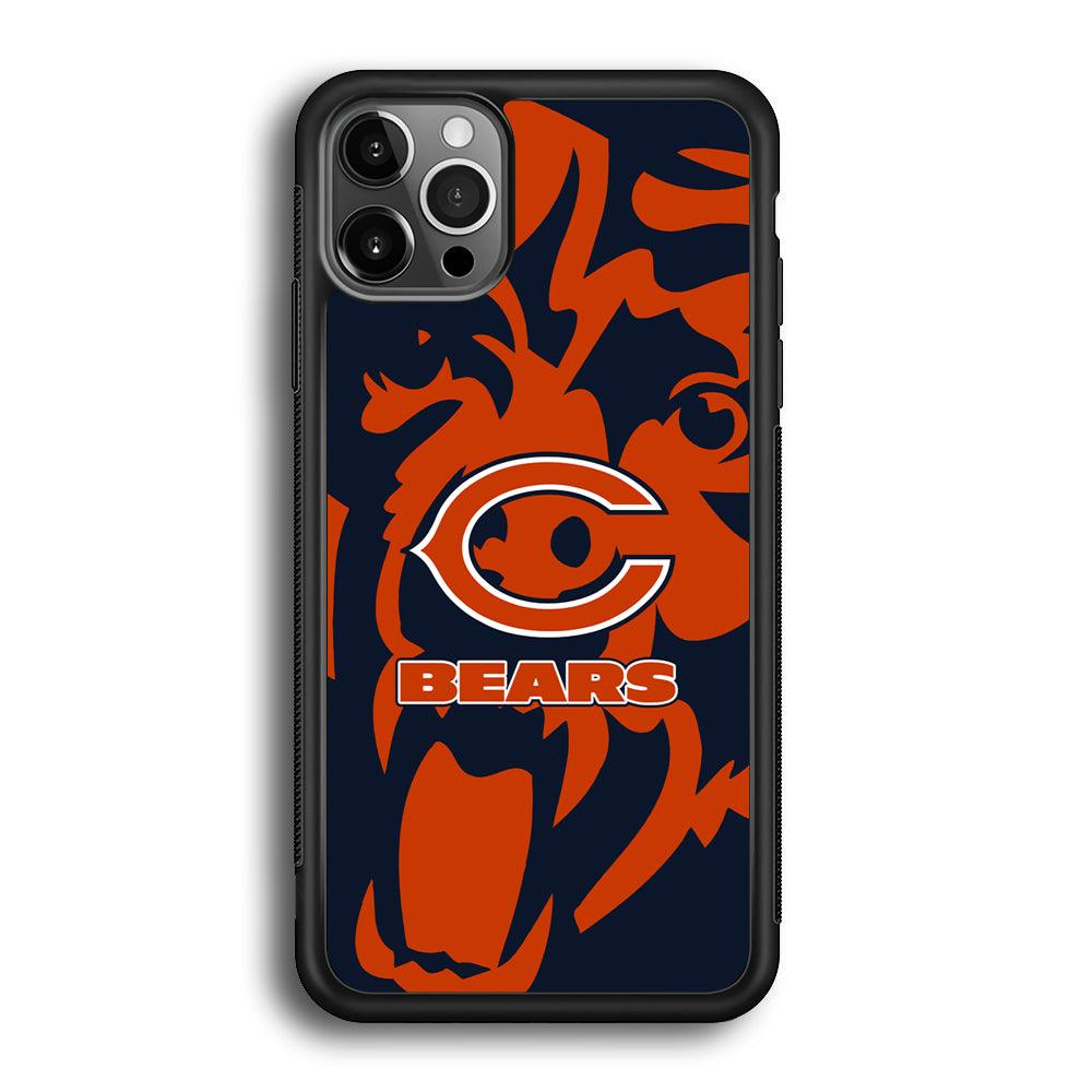 Chicago Bears Scream Silhouette iPhone 12 Pro Case-Rubber Black (2D Case)-Oxvistore