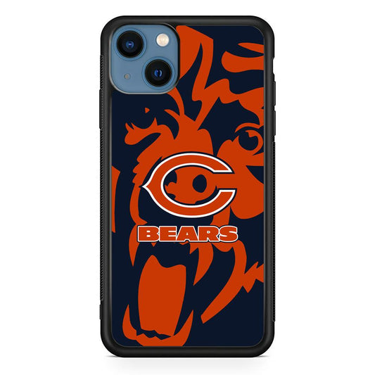 Chicago Bears Scream Silhouette iPhone 15 Plus Case-Rubber Black (2D Case)-Oxvistore