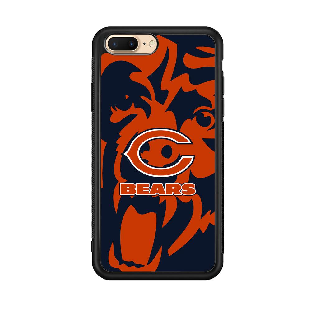 Chicago Bears Scream Silhouette iPhone 8 Plus Case-Rubber Black (2D Case)-Oxvistore