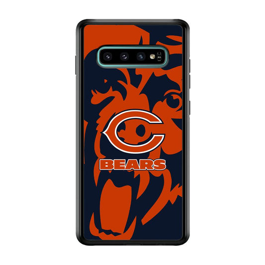 Chicago Bears Scream Silhouette Samsung Galaxy S10 Case-Rubber Black (2D Case)-Oxvistore