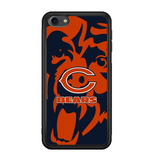 Chicago Bears Scream Silhouette iPod Touch 6 Case-Rubber Black (2D Case)-Oxvistore