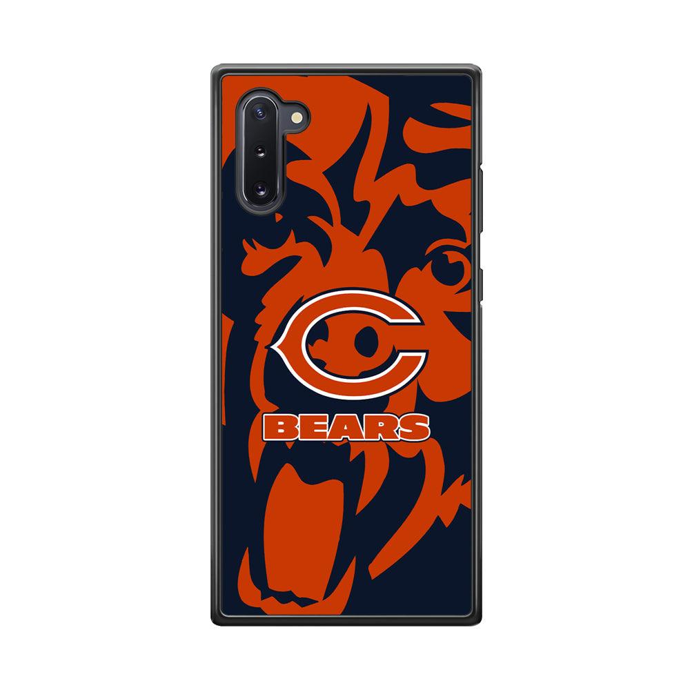 Chicago Bears Scream Silhouette Samsung Galaxy Note 10 Case-Rubber Black (2D Case)-Oxvistore
