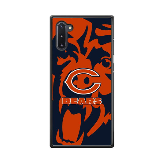 Chicago Bears Scream Silhouette Samsung Galaxy Note 10 Case-Rubber Black (2D Case)-Oxvistore