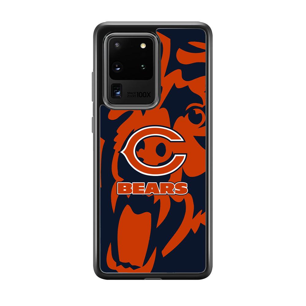Chicago Bears Scream Silhouette Samsung Galaxy S20 Ultra Case-Rubber Black (2D Case)-Oxvistore