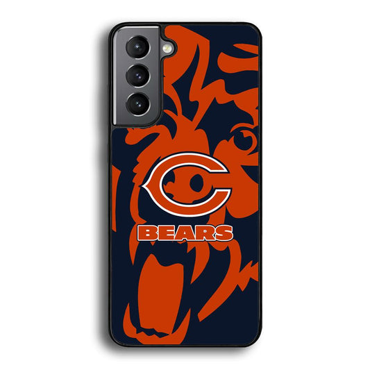 Chicago Bears Scream Silhouette Samsung Galaxy S24 Case-Rubber Black (2D Case)-Oxvistore