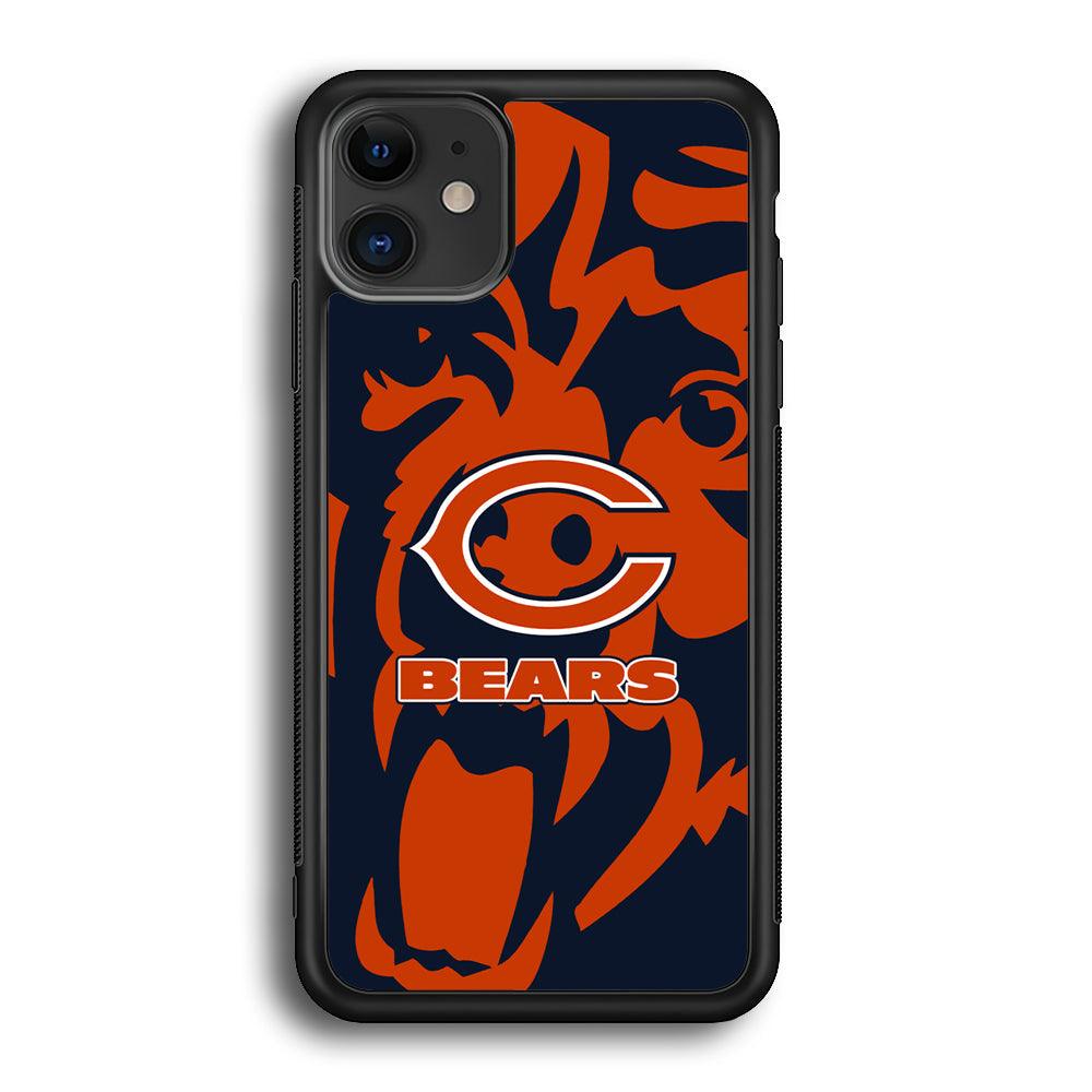 Chicago Bears Scream Silhouette iPhone 11 Case-Rubber Black (2D Case)-Oxvistore