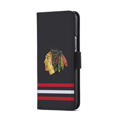 Chicago Blackhawks Pattern Flip Wallet Phone Case