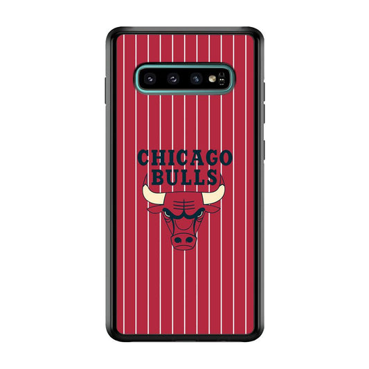 Chicago Bulls Extension of Passion Samsung Galaxy S10 Case-Rubber Black (2D Case)-Oxvistore