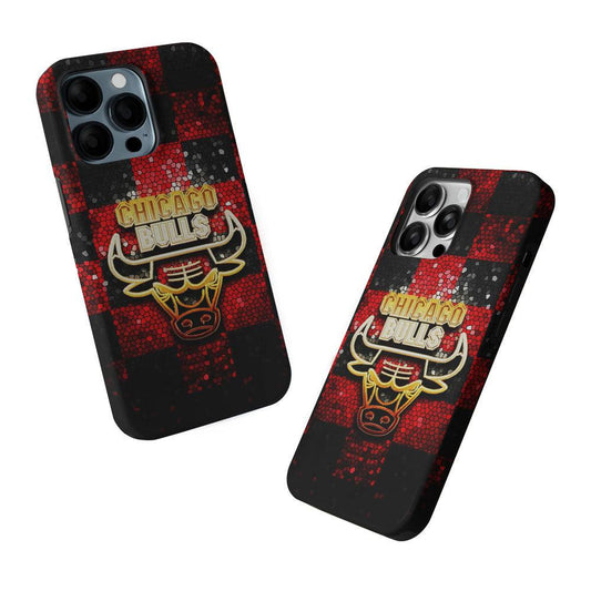 Chicago Bulls Glitter 2 in 1 Tough Phone Case-Oxvistore