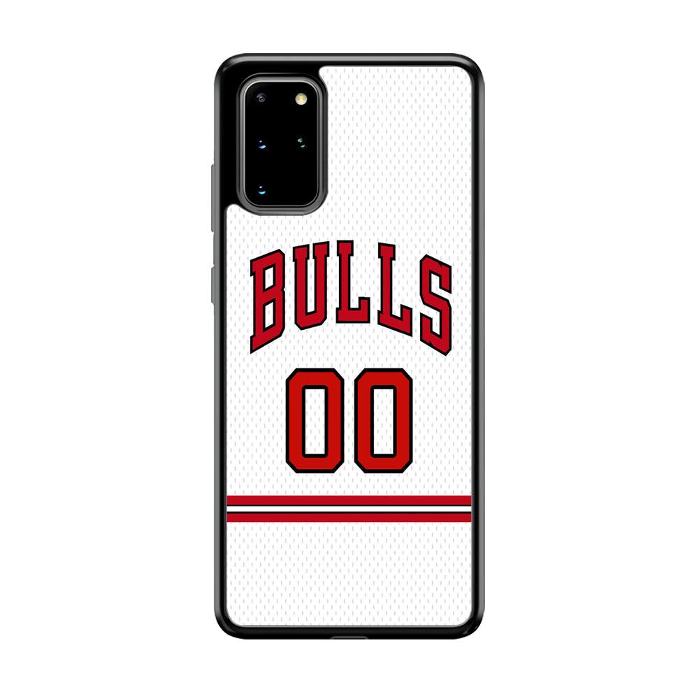 Chicago Bulls Red Line Jersey Samsung Galaxy S20 Plus Case-Rubber Black (2D Case)-Oxvistore