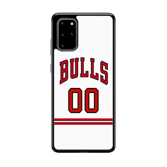 Chicago Bulls Red Line Jersey Samsung Galaxy S20 Plus Case-Rubber Black (2D Case)-Oxvistore