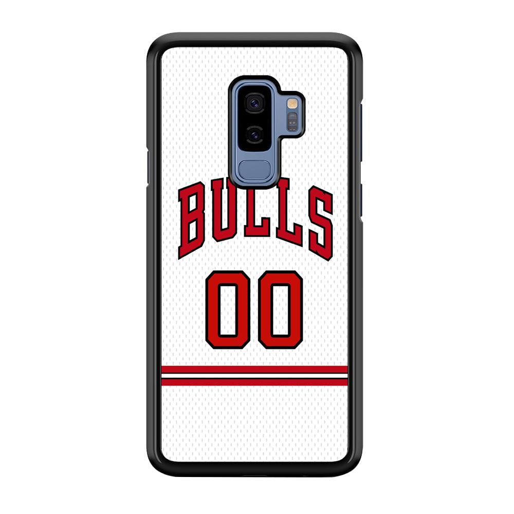 Chicago Bulls Red Line Jersey Samsung Galaxy S9 Plus Case-Rubber Black (2D Case)-Oxvistore