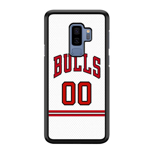Chicago Bulls Red Line Jersey Samsung Galaxy S9 Plus Case-Rubber Black (2D Case)-Oxvistore