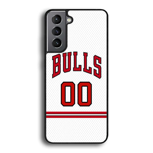 Chicago Bulls Red Line Jersey Samsung Galaxy S23 Plus Case-Rubber Black (2D Case)-Oxvistore