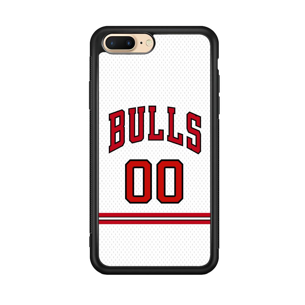 Chicago Bulls Red Line Jersey iPhone 8 Plus Case-Rubber Black (2D Case)-Oxvistore