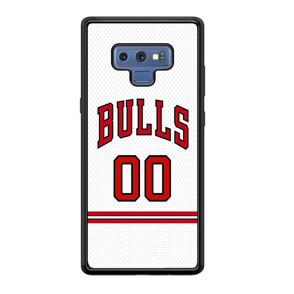 Chicago Bulls Red Line Jersey Samsung Galaxy Note 9 Case-Rubber Black (2D Case)-Oxvistore