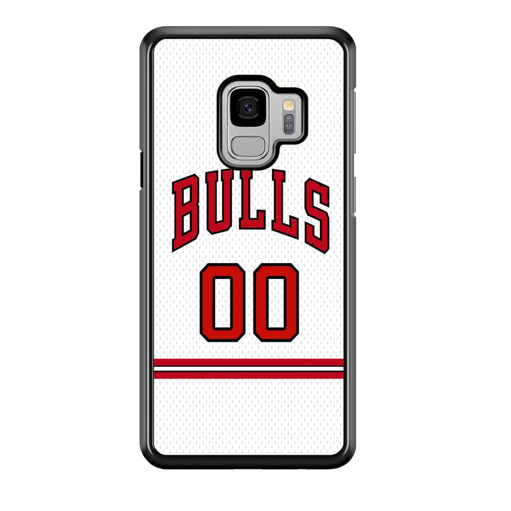 Chicago Bulls Red Line Jersey Samsung Galaxy S9 Case-Rubber Black (2D Case)-Oxvistore