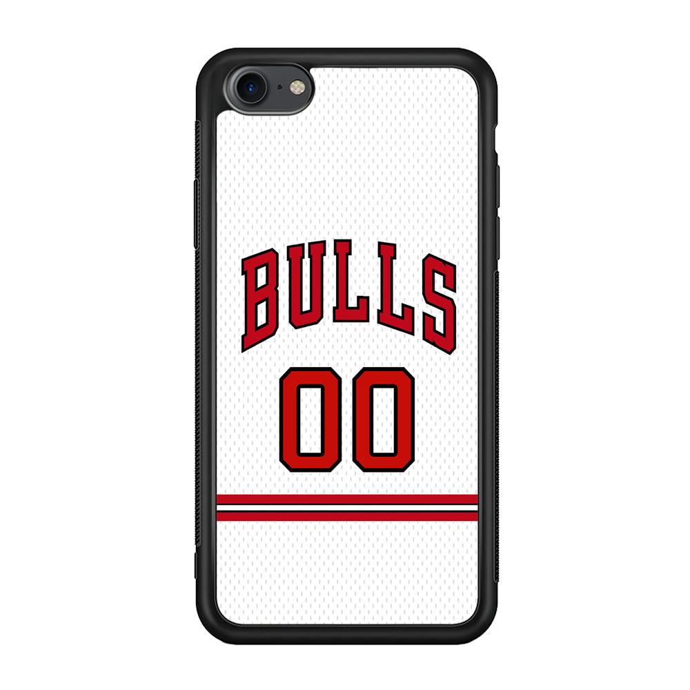 Chicago Bulls Red Line Jersey iPhone 7 Case-Rubber Black (2D Case)-Oxvistore