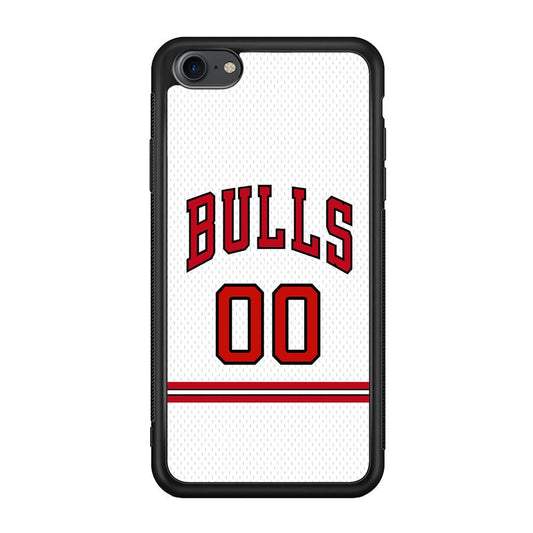 Chicago Bulls Red Line Jersey iPhone 7 Case-Rubber Black (2D Case)-Oxvistore
