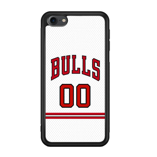 Chicago Bulls Red Line Jersey iPod Touch 6 Case-Rubber Black (2D Case)-Oxvistore