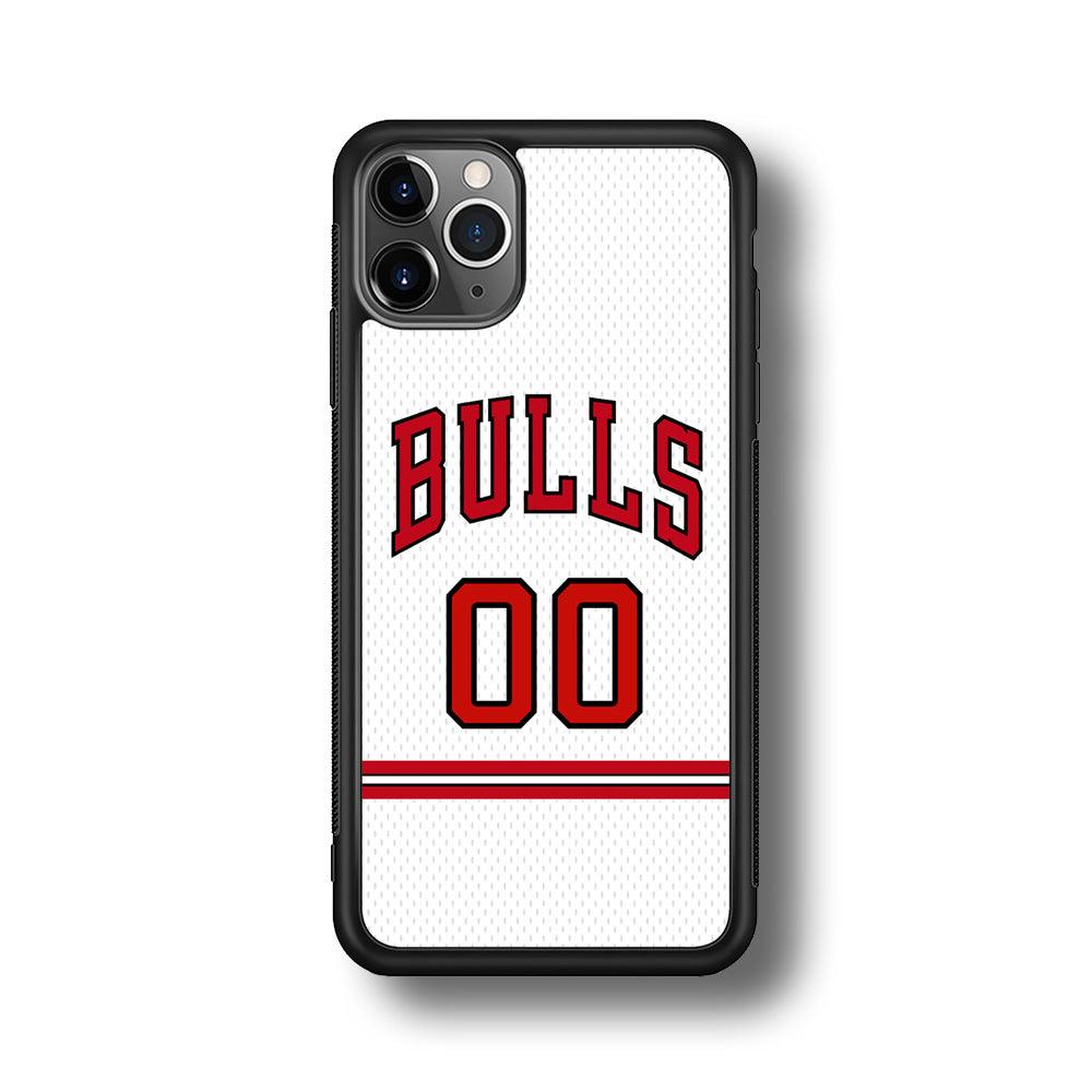 Chicago Bulls Red Line Jersey iPhone 11 Pro Max Case-Rubber Black (2D Case)-Oxvistore