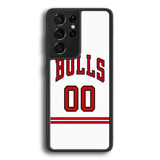 Chicago Bulls Red Line Jersey Samsung Galaxy S24 Ultra Case-Rubber Black (2D Case)-Oxvistore