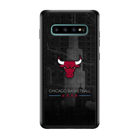 Chicago Bulls Soul of The City Samsung Galaxy S10 Case-Rubber Black (2D Case)-Oxvistore