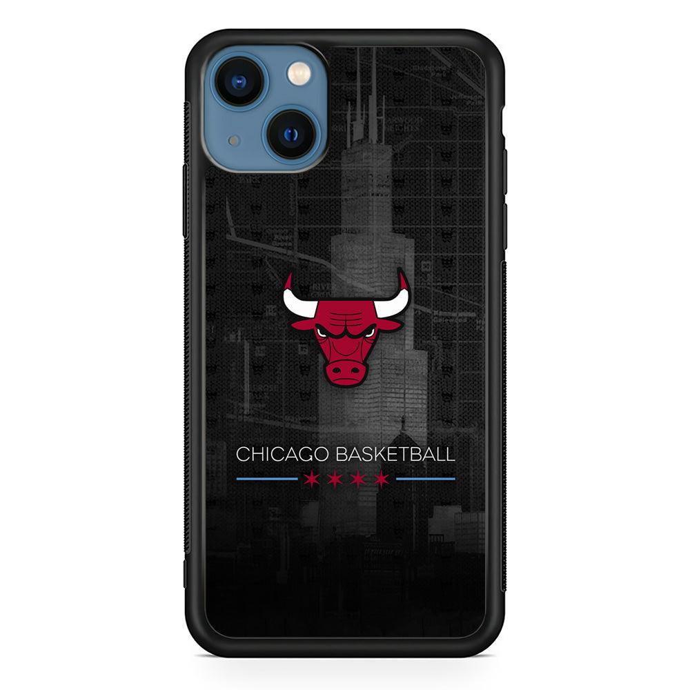 Chicago Bulls Soul of The City iPhone 15 Case-Rubber Black (2D Case)-Oxvistore