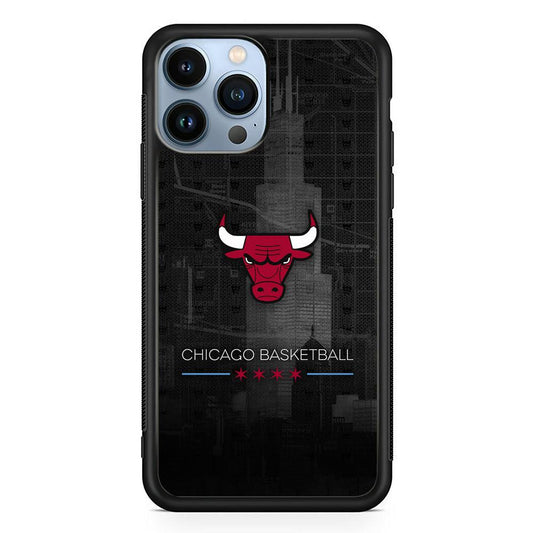 Chicago Bulls Soul of The City iPhone 13 Pro Max Case-Rubber Black (2D Case)-Oxvistore