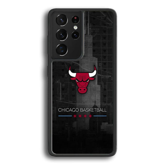 Chicago Bulls Soul of The City Samsung Galaxy S21 Ultra Case-Rubber Black (2D Case)-Oxvistore