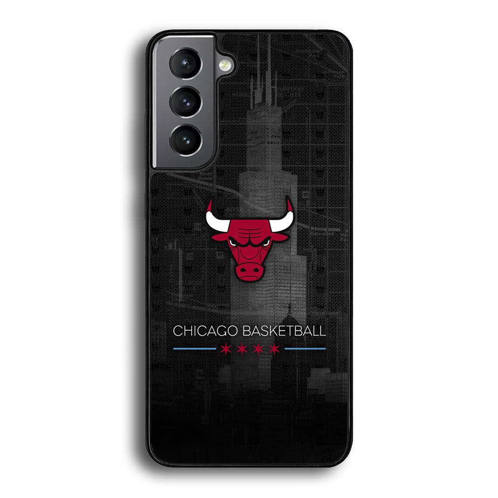Chicago Bulls Soul of The City Samsung Galaxy S22 Case-Rubber Black (2D Case)-Oxvistore