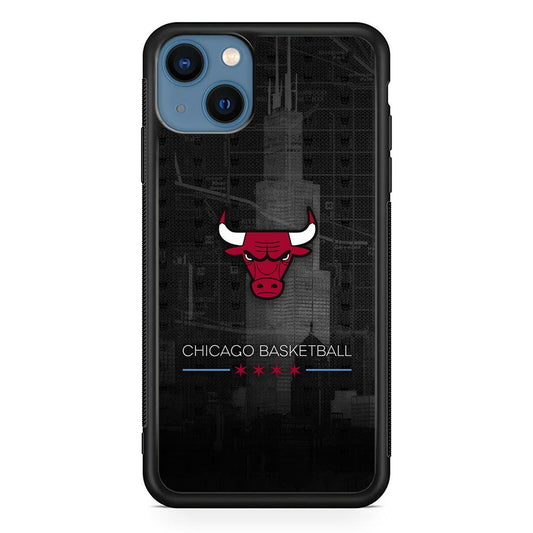 Chicago Bulls Soul of The City iPhone 14 Case-Rubber Black (2D Case)-Oxvistore