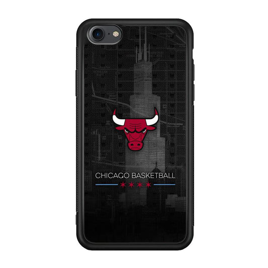 Chicago Bulls Soul of The City iPhone 7 Case-Rubber Black (2D Case)-Oxvistore